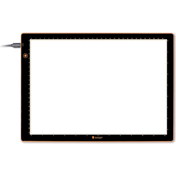Wafer 2 Lightbox - A3 Light Pad for Tracing, Drawing, Sketching & Painting - Dimmable with Adjustable Brightness - Tracing Lightbox for Artists White/Gray