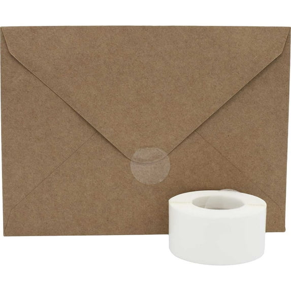 Wafer Seals Clear Transparent Circle Dot Stickers | 1" inch Round - 500 Pack