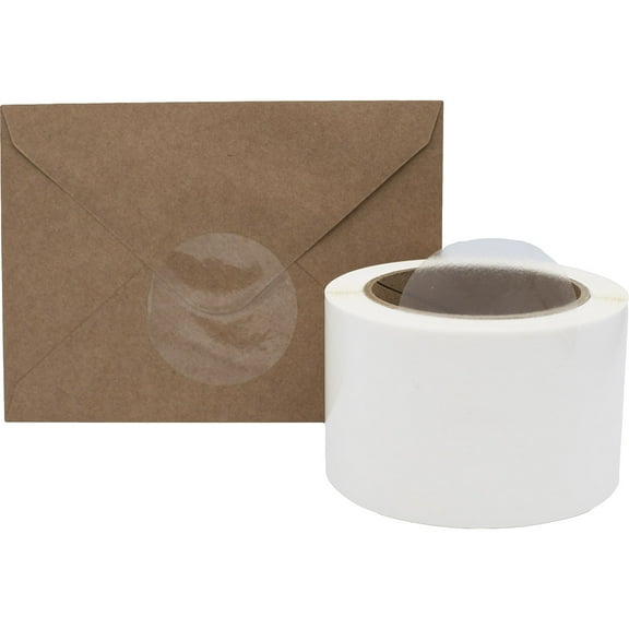 Wafer Seals Clear Transparent Circle Dot Stickers | 2.5" Inches Round | 500 Pack