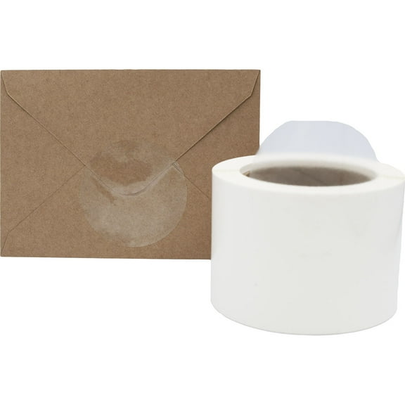 Wafer Seals Clear Transparent Circle Dot Stickers | 3" Inches Round | 500 Pack