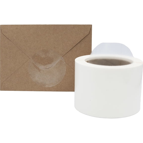 Wafer Seals Clear Transparent Circle Dot Stickers | 3" Inches Round | 500 Pack