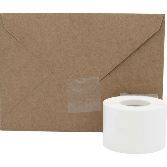 Wafer Seals Clear Transparent Square Stickers | 1.5" Inch Square - 500 Pack | InStockLabels.com