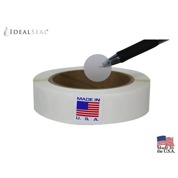 Wafer Tab Seals, 1 inch Diameter, Translucent, Great to seal Folded Self-Mailers, Booklets and Catalogs, 1500 Labels per Roll