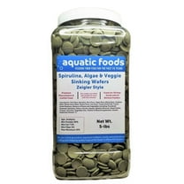 Wafers of Spirulina, Algae, Veggies, Sinking Wafers for Bottom Fish, Shrimp, Snails, Crabs, Crayfish, All Tropical Fish, Zeigler Style Wafers...5-lb Lg Jar