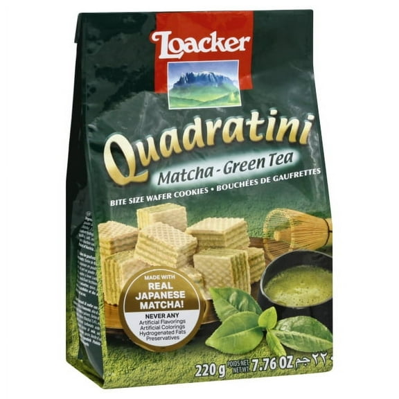 Wafers w/ Matcha - Green Tea Cream Filling "Quadratini" by Loacker - 7.76 oz