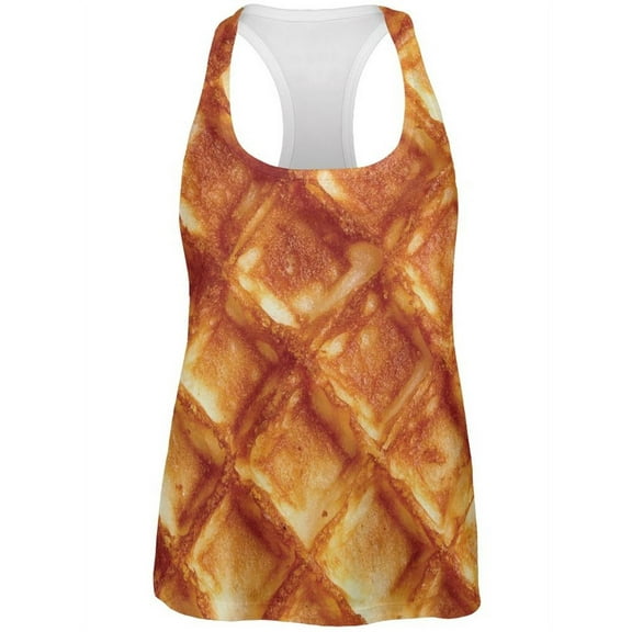 Waffle All Over Womens Racerback Tank Top - Small