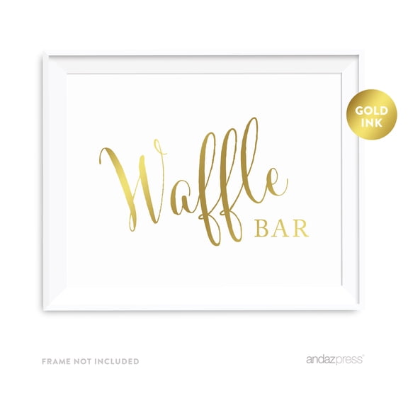Koyal Wholesale Gold Waffle Bar Wedding Sign 8.5x11 Party Cardstock Decor
