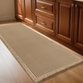 thumbnail image 1 of HAKUNA Waffle Bath Mat Beige 4'x2',Boho Woven Modern Bath Rug Mats, Absorbent Non Slip Bathroom Floor Mat, Soft Washable Bath Rugs with Tassels for Bathroom, Bedroom, Kitchen, Shower, Tub, 1 of 8