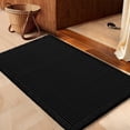 thumbnail image 1 of HAKUNA Waffle Bath Mat Black 32"x20", Boho Woven Modern Bath Rug Mats, Absorbent Non Slip Bathroom Floor Mat, Soft Washable Bath Rugs with Tassels for Bathroom, Bedroom, Kitchen, Shower, Tub, 1 of 8
