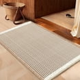 thumbnail image 1 of HAKUNA Waffle Bath Mat Brown & Cream 32"x20",Boho Woven Modern Bath Rug Mats, Absorbent Non Slip Bathroom Floor Mat, Soft Washable Bath Rugs with Tassels for Bedroom, Kitchen, Shower, Tub, 1 of 7