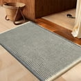 thumbnail image 1 of HAKUNA Waffle Bath Mat Grey & Beige 24"x17",Boho Woven Modern Bath Rug Mats, Absorbent Non Slip Bathroom Floor Mat, Soft Washable Bath Rugs with Tassels for Bedroom, Kitchen, Shower, Tub, 1 of 7