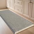 thumbnail image 1 of HAKUNA Waffle Bath Mat Grey & Beige 6'x2',Boho Woven Modern Bath Rug Mats, Absorbent Non Slip Bathroom Floor Mat, Soft Washable Bath Rugs with Tassels for Bedroom, Kitchen, Shower, Tub, 1 of 7