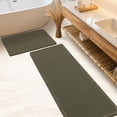 thumbnail image 1 of Waffle Bath Mat Set 2 Piece Olive Green,Woven Modern Bath Rug Mats, Absorbent Non Slip Bath Floor Mat, Soft Washable Boho Bath Rugs with Tassels for Bathroom, Bedroom, Kitchen,Tub, 1 of 8
