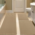 thumbnail image 1 of HAKUNA Waffle Bath Mat Set 3 Piece Beige,Woven Modern Bath Rug Mats, Absorbent Non Slip Bath Floor Mat, Soft Washable Boho Bath Rugs with Tassels for Bathroom, Bedroom, Kitchen,Tub, 1 of 8