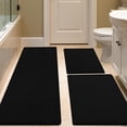 thumbnail image 1 of HAKUNA Waffle Bath Mat Set 3 Piece Black,Woven Modern Bath Rug Mats, Absorbent Non Slip Bath Floor Mat, Soft Washable Boho Bath Rugs with Tassels for Bathroom, Bedroom, Kitchen,Tub, 1 of 8