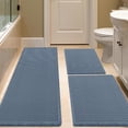 thumbnail image 1 of HAKUNA Waffle Bath Mat Set 3 Piece Blue,Woven Modern Bath Rug Mats, Absorbent Non Slip Bath Floor Mat, Soft Washable Boho Bath Rugs with Tassels for Bathroom, Bedroom, Kitchen,Tub, 1 of 7