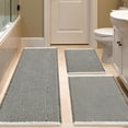 thumbnail image 1 of HAKUNA Waffle Bath Mat Set 3 Piece Green & Cream,Woven Modern Bath Rug Mats, Absorbent Non Slip Bath Floor Mat, Soft Washable Boho Bath Rugs with Tassels for Bathroom, Bedroom, Kitchen,Tub, 1 of 7