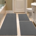 thumbnail image 1 of HAKUNA Waffle Bath Mat Set 3 Piece Grey,Woven Modern Bath Rug Mats, Absorbent Non Slip Bath Floor Mat, Soft Washable Boho Bath Rugs with Tassels for Bathroom, Bedroom, Kitchen,Tub, 1 of 8