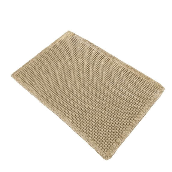 Waffle Bath Mat, Small Boho Bathroom Rugs Non Slip Washable, Ultra Soft Super Absorbent Quick Dry Farmhouse Bathroom Decor, Shower Mat, 46×77CM/18.11×30.31In, Yellow