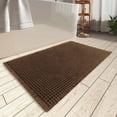 thumbnail image 1 of Waffle Bath Mat, Super Absorbent Non Slip Bath Mats for Bathroom Floor, Washable Bathroom Rugs with Tassels, ultra Soft,Brown 24" x 36", 1 of 6