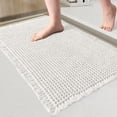 thumbnail image 1 of Waffle Bath Mat,Super Absorbent Non Slip Bathroom Rugs ,Machine Washable Floor Mats,White 17x24", 1 of 8