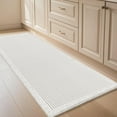 thumbnail image 1 of HAKUNA Waffle Bath Mat White 2'x5',Boho Woven Modern Bath Rug Mats, Absorbent Non Slip Bathroom Floor Mat, Soft Washable Bath Rugs with Tassels for Bathroom, Bedroom, Kitchen, Shower, Tub, 1 of 7
