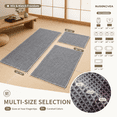 Waffle Bath Mat With Tassels 60x24 Non Slip Absorbent Dark Grey ...