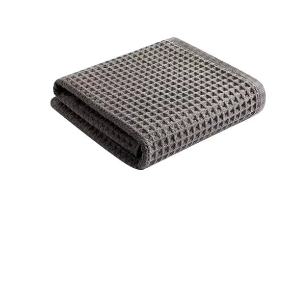Waffle Bath Towels, Waffle-Weave Microfiber Car Cleaning Towels 12 Pack, Ultra Absorbent Lint Free Drying Cloths, Scratch Free Auto Detailing Rags for Cars Kitchen Gray, 15x15 inch