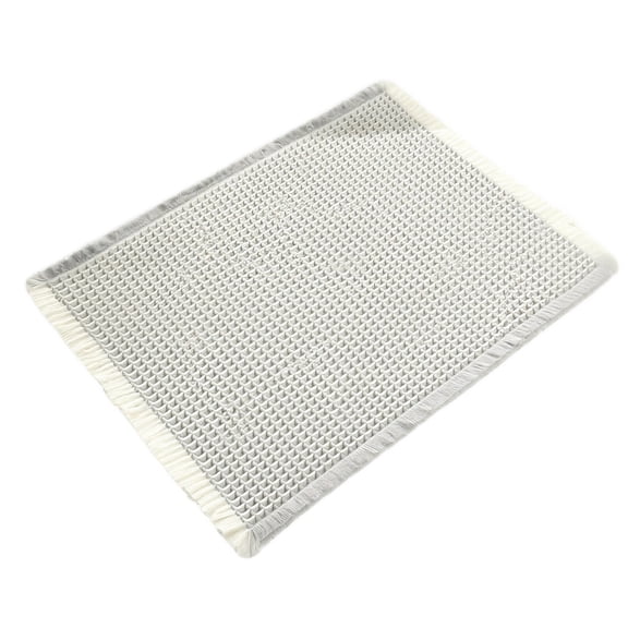 Waffle Bathroom Rug, Cotton Bath Mat, Absorbent Bath Mat, Bath Mat Towel for Bathroom Floor, 24X17 Inch Light Gray White Waffle Knit Rug for Bathroom, Machine Washable Non-Slip