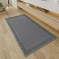 thumbnail image 1 of Waffle Bathroom Runner Rugs, Super Absorbent Bath Mat Non Slip Washable Quick Dry, Upgraded Ultra Soft Boho Bath Rugs with Tassels for Hallway Bedroom Laundry Room, 2'x4'(24"x48"), Dark Grey, 1 of 12