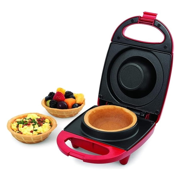 Waffle Bowl Maker - Non-Stick Electric Waffle Maker - Quick & Easy Breakfast, Dessert, Taco Bowls - Includes Recipes - 2 Minute Cooking Time