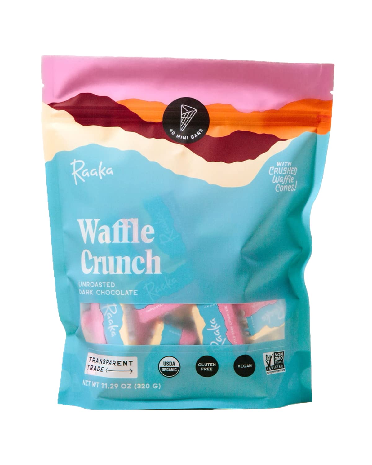 Waffle Chocolate Minis 61 Cacao Dark Chocolate Organic Vegan 