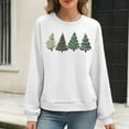 thumbnail image 1 of Waffle Christmas Sweatshirt Womens Christmas Tree Printed Crewneck Sweaters Pullove Loose Casual Shirts Holiday Long Sleeve Tops Xmas Gifts, 1 of 6