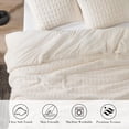 thumbnail image 1 of Waffle Comforter Queen Set, Beige Fluffy Fleece Bed Set, Super Warm Fluffy Plush Bedding Set for Winter, 3 Pieces,1 Cozy Comforter and 2 Pillowcases, 1 of 8