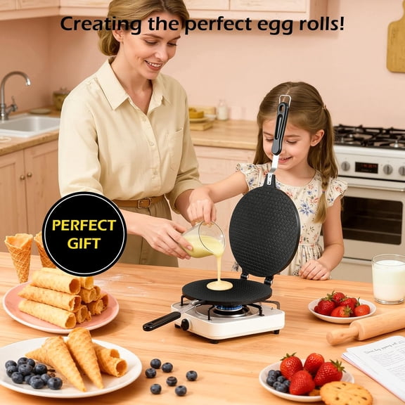 Waffle Cone Maker Non-stick Ice Cream Cone Maker 8.66 inches Aluminum Egg Roll Mold for Crispy Rolls