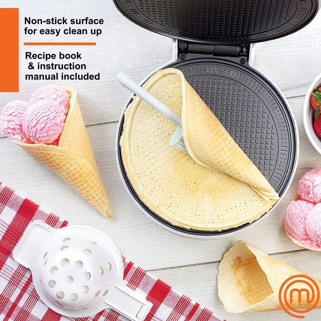 Waffle Cone and Bowl Maker with Shaper Roller & Press for Homemade Ice  Treats