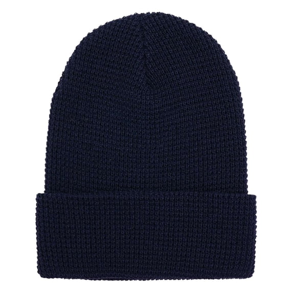 Yupoong 2501KC YP Classics Waffle Cuffed Beanie-Navy