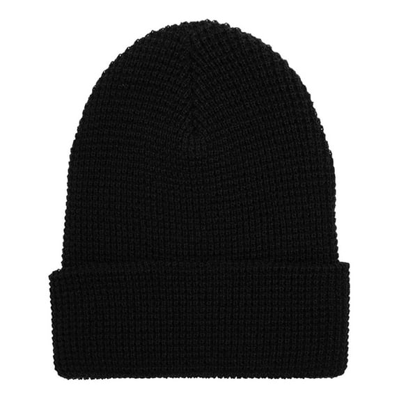 Yupoong 2501KC YP Classics Waffle Cuffed Beanie-Black