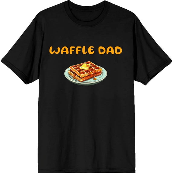 Waffle Dad Dad Jokes for Father's Day Men's Black Crew Neck Short Sleeve Tee-Medium