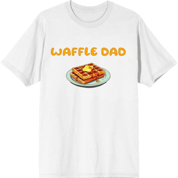 Waffle Dad Dad Jokes for Father's Day Men's White Crew Neck Short Sleeve Tee-3XL