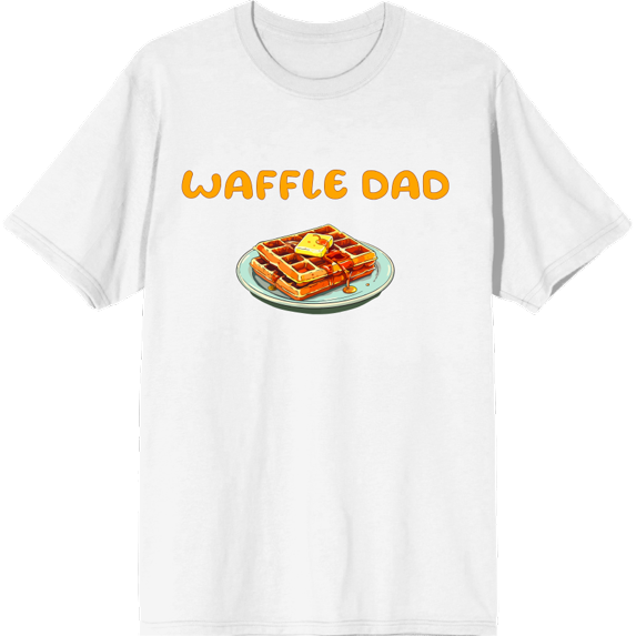 Waffle Dad Dad Jokes for Father's Day Men's White Crew Neck Short Sleeve Tee-Medium