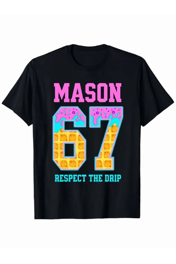 Waffle Drip Mason 67 Respect The Drip Unisex Short Sleeve Casual T-Shirt