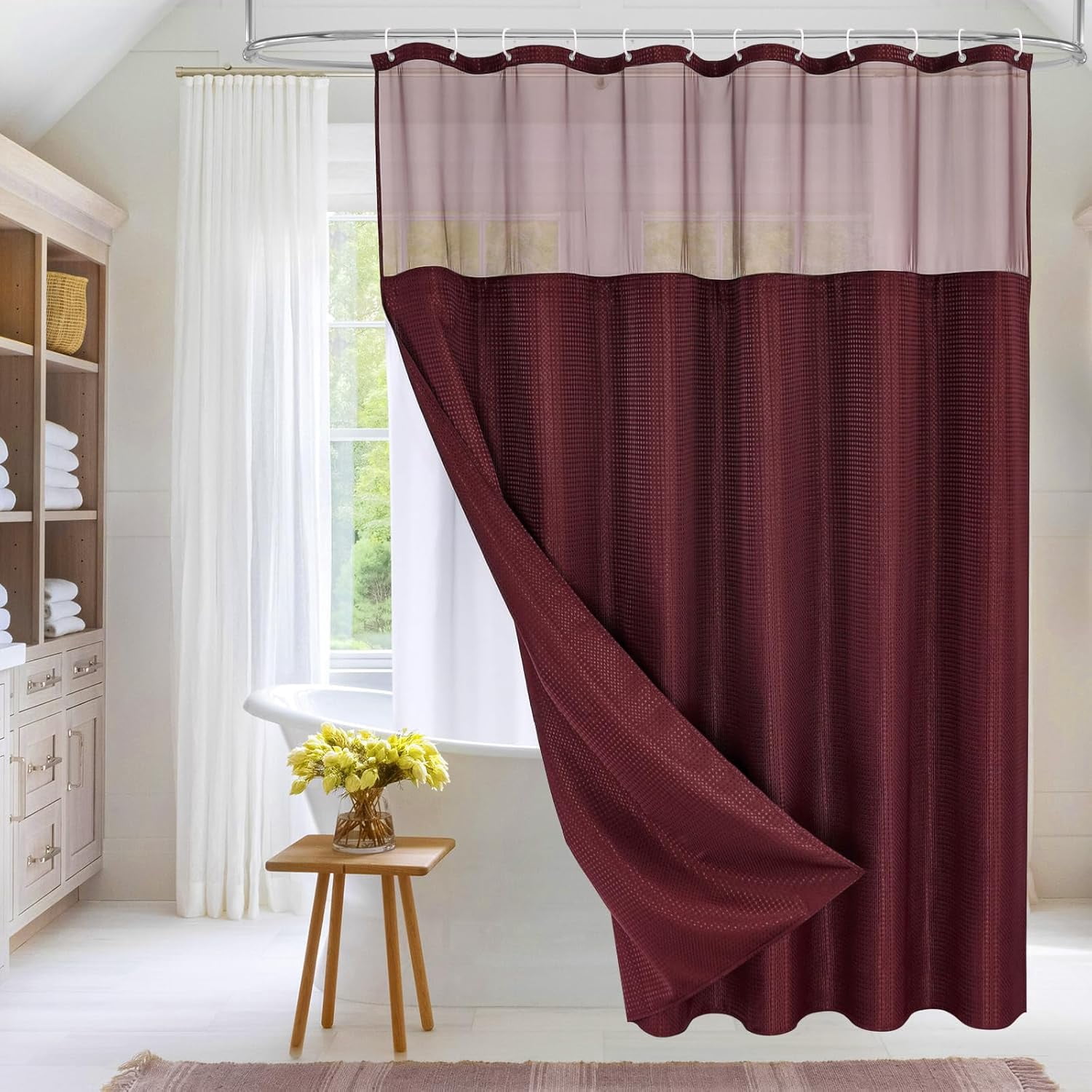 Best HD Pictures about  Burgundy Shower Curtain Sets  with No AI Images