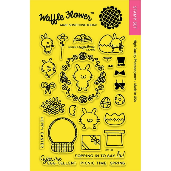 Waffle Flower Crafts Clear Stamps 4"X6"-Hoppy