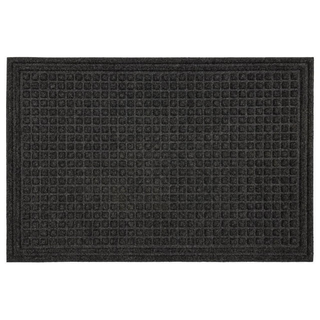 Waffle Grid Black Onyx 36 in. x 48 in. Recycled Rubber Indoor/Outdoor