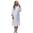 thumbnail image 1 of Waffle Hooded Long Robe Square Pattern White, 1 of 6