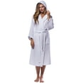 thumbnail image 1 of Waffle Hooded Long Robe Square Pattern White, 1 of 6