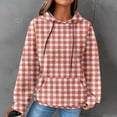 thumbnail image 1 of Waffle Hoodie Women,Womens 2024 Plaid Print Waffle Weave Hoodie Winter Fall Pocket Long Sleeves Sweatershirt,Women's Waffle Hoodies for Women Plaid, 1 of 7