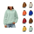 thumbnail image 1 of Waffle Hoodies for Women 2025 Long Sleeve Plain Essentials Hoodie with Pockets Hooded Sweatshirt Women Pullover, 1 of 6