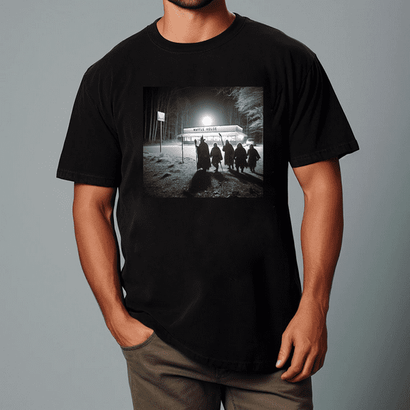 Waffle House Middle-Earth Meme Funny Rings Parody Graphic Art Unisex T-Shirt V71065, up to size 5XL